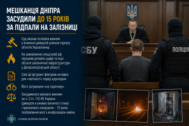 Мешканця Дніпра засудили до 15 років за підпали на залізниці