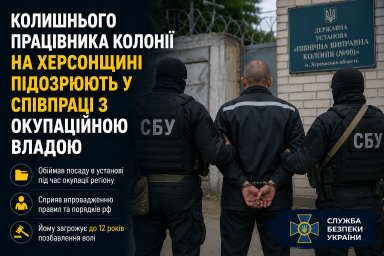 Колишнього працівника колонії на Херсонщині підозрюють у співпраці з окупаційною владою