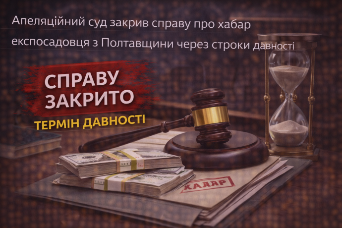 Апеляційний суд закрив справу про хабар експосадовця з Полтавщини через строки давності